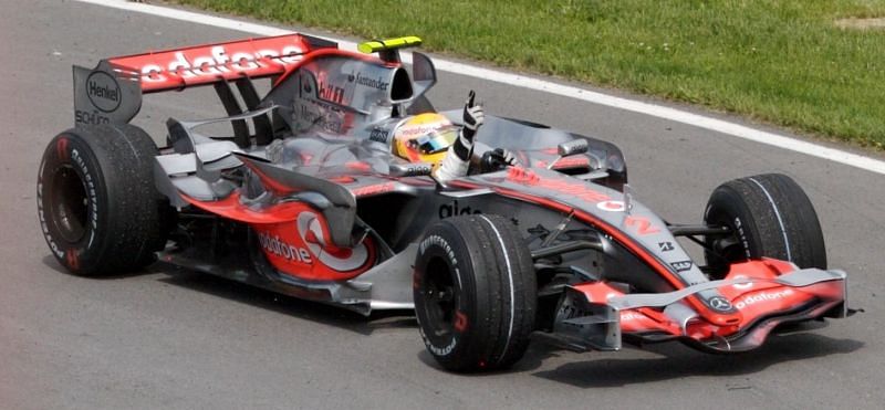 Hamilton after taking his first ever win in F1 in Montreal, Canada